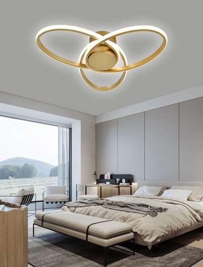 Lustra led dimabila 78w cu telecomanda Gold/ Black [1]