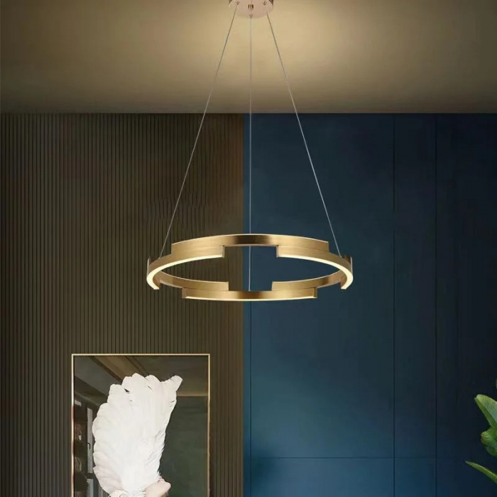 Lustra led dimabila 90w cu telecomanda 3 functii-aurie [2]