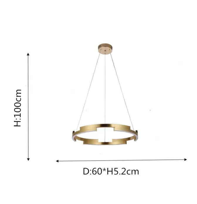 Lustra led dimabila 90w cu telecomanda 3 functii-aurie [5]