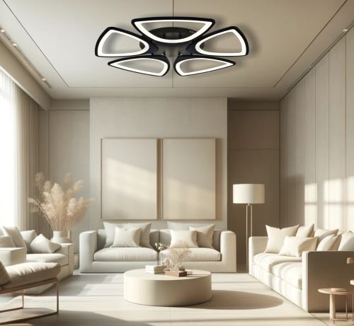Lustra led dimabila cu telecomanda 110w Neagra [2]