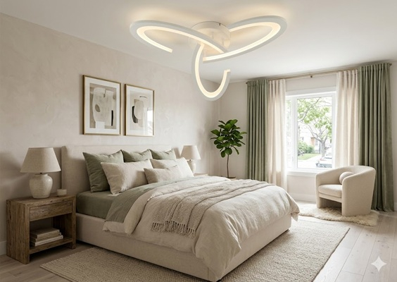 Lustra led dimabila cu telecomanda Neagra/ Alba 5,4, 3 Orbite [5]