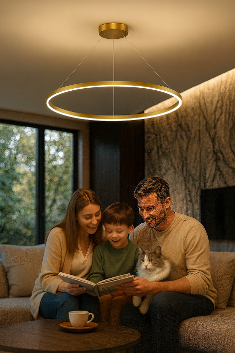 Lustra led eleganta cu telecomanda 80w d 60cm [2]