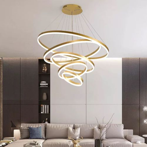 Lustra led gold  5 cercuri 340w [3]