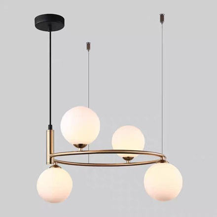 Lustra led moderna 4 globuri gold/black [2]