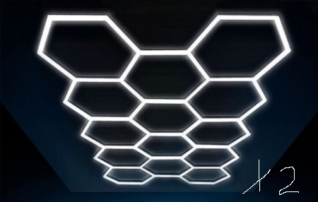 Set led tavan honeycomb 14 hexagoane -2 buc [2]