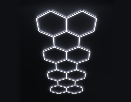 Tavane honeycomb pentru saloane si ateliere auto 11 hexagoane 5.2 x 1.65 cm 368W [2]