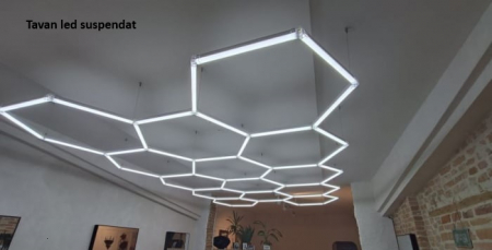 Iluminat industrial led - 14 hexagoane led honecomb suspendate
