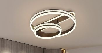Lustra led de la 100w la 200w (max 50-60mp) - Lustra led dimabila 140w cu telecomanda 3 functii  Maro -Cristale