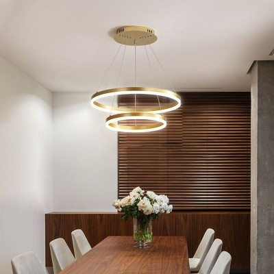 Lustra Receptie - Lustra led dimabila 100w cu telecomanda 3 functii Aurie