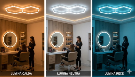 Oferte speciale - 2 hexagoane led honeycomb CCT 88w 164x 94 cm