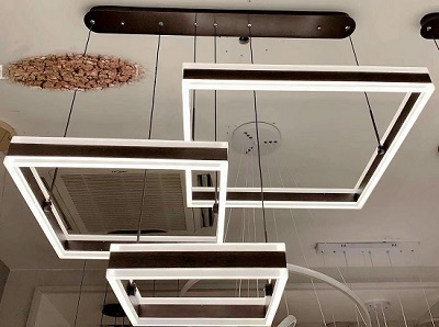 Lustra led Living - Lustra led dimabila 160w cu telecomanda 3 functii Maro