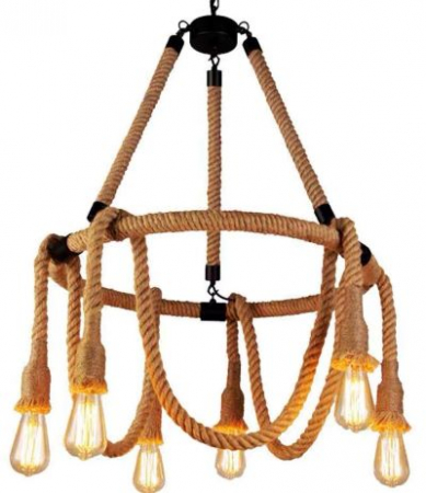 Lustra E27 - Lustra rustica 6xE27 cerc