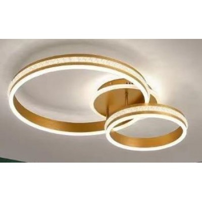 Lustra led Living - Lustra LED Dimabila 160w cu telecomanda 3 functii aurie