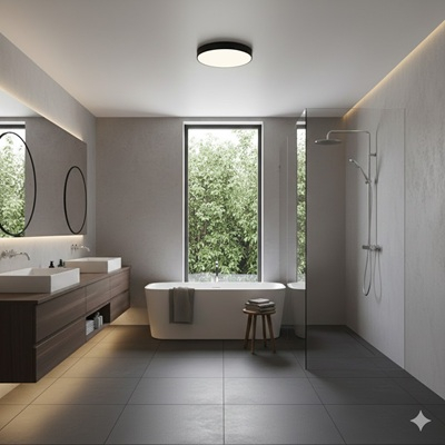 Lustra Baie - Aplica led de baie IP44 18w 25cm negru