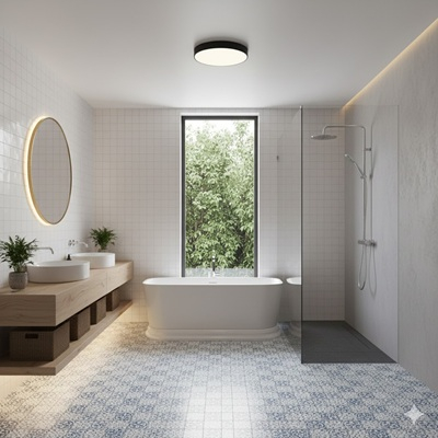 Lustra Baie - Aplica led negru 24w IP44 Baie