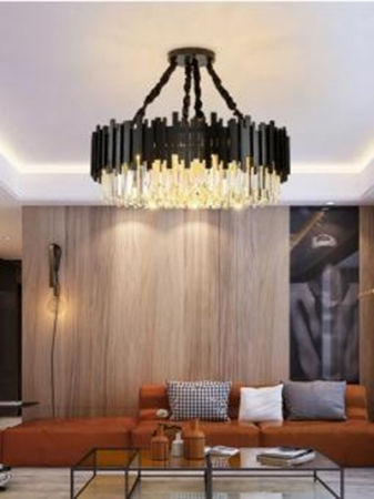 Lustra led Living - Candelabru led Cristal 50 cm Nobil Gold/ Black