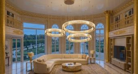 Lustra led Aurie - Candelabru led elegant 3 cercuri 180w