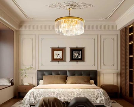 Lustra Cristal - Candelabru led modern Gold/Black