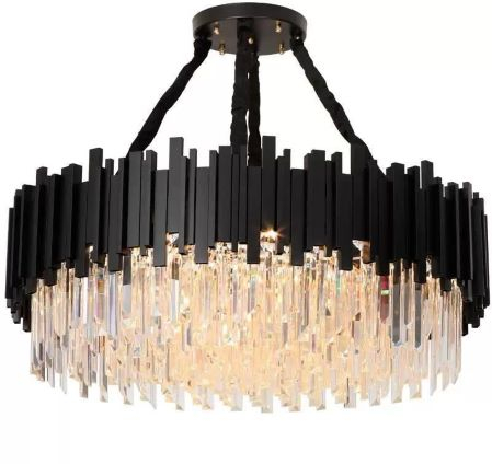 Lustra led Living - Candelabru rotund black