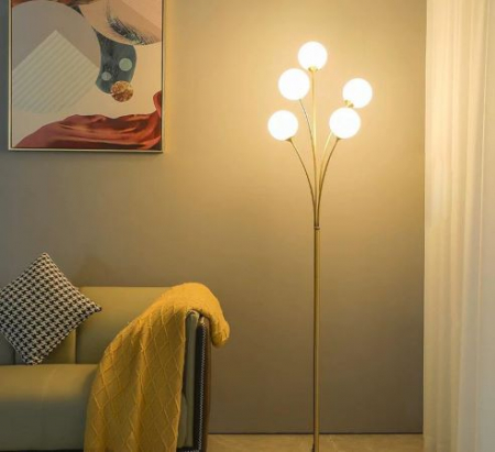 Lampadar led - Lampadar led 5 globuri gold