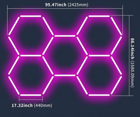 5 hexagoane  led Honeycomb - Led tavan Honeycomb RGB dinamic