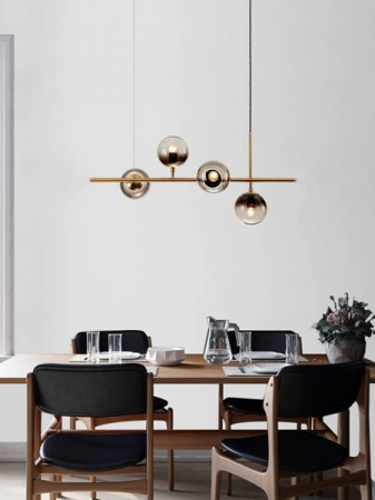 Lustra led Living - Lustra cu 4 globuri din sticla