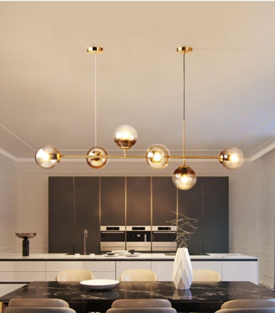 Lustra led Living - Lustra cu 6 globuri din sticla