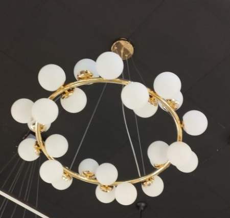 Lustra led 15 globuri Gold/ Black [3]