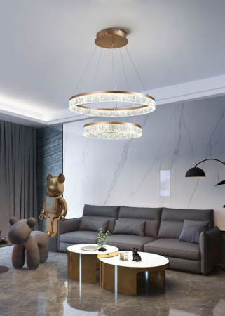 Lustra led de la 100w la 200w (max 50-60mp) - Lustra led 2 cercuri 144w