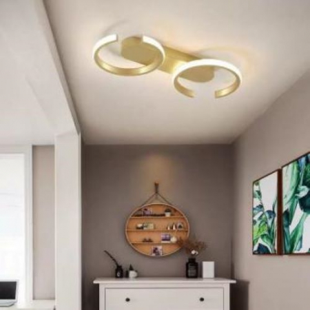 Oferte speciale - lustra led 2 elemente gold/block