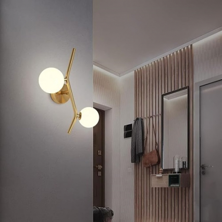 Lustra led Living - Lustra led 2 globuri gold Bi