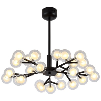 Lustra Receptie - Lustra led 25 globuri Neagra