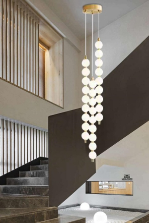 Lustra led Living - Lustra led 27 globuri gold eleganta