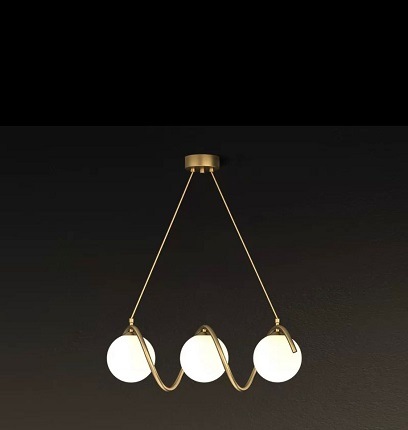Lustra Dormitor - Lustra led 3 globuri Gold/ Black