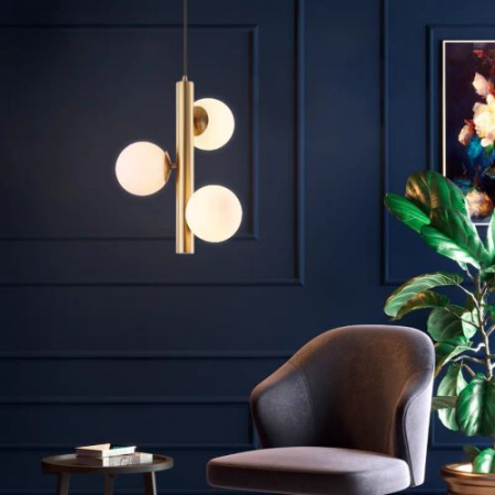 Lustra led Living - Lustra led 3 globuri Gold