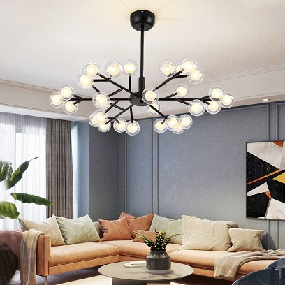 Lustra Globuri - Lustra led 30 globuri Neagra