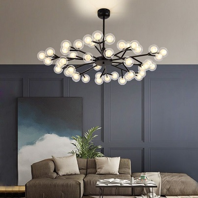 Lustra led Living - Lustra led 45 globuri Neagra