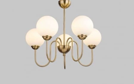 Lustra led 5 globuri gold [1]