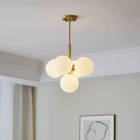 Lustra led 5 globuri gold [1]