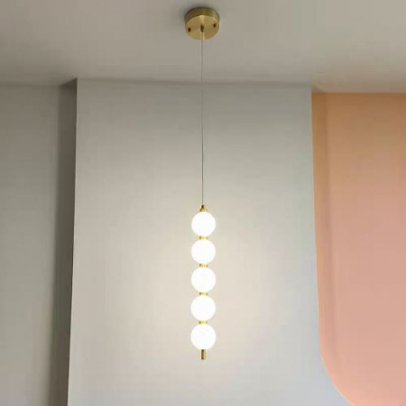 Lustra led Living - Lustra led 5 globuri gold in sir