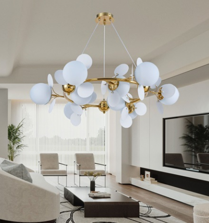 Lustra led 9 globuri gold [1]