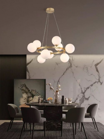 Lustra led Living - Lustra led 9 globuri gold