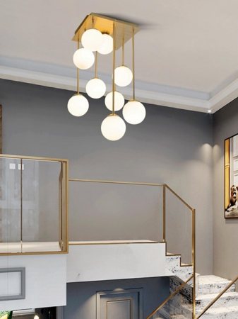 Oferte speciale - Lustra led 9 Globuri Gold / Balck