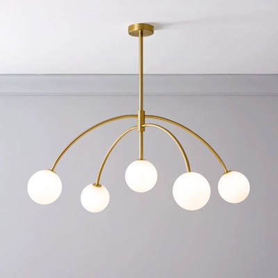 Lustra led asimetrica 5 globuri Crom/ Gold/ Black [1]