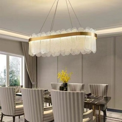 Lustra Receptie - Lustra led - Aurie cu cristal