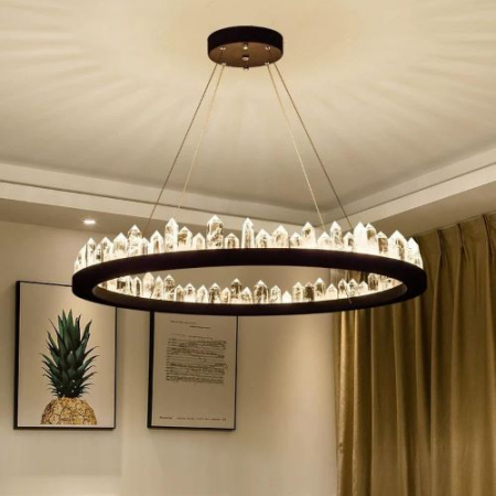 Lustra led Living - Lustra led Black cu cristale