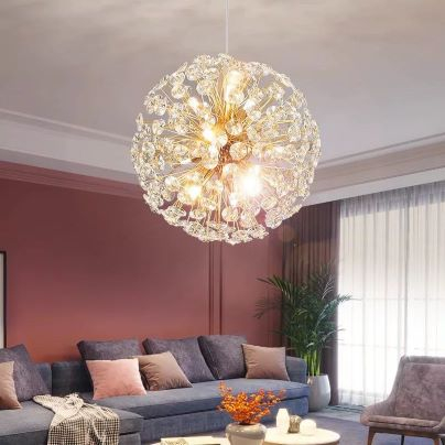 Lustra Receptie - Lustra led Cristal sfera 50cm