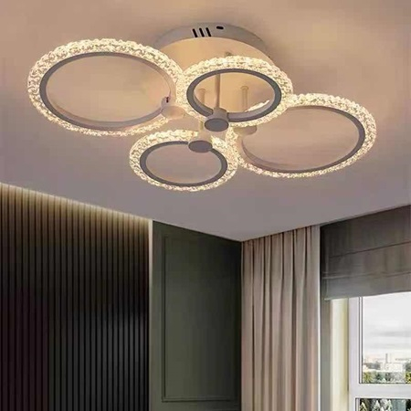 Lustra led Living - Lustra led Cristale cu telecomanda 80w
