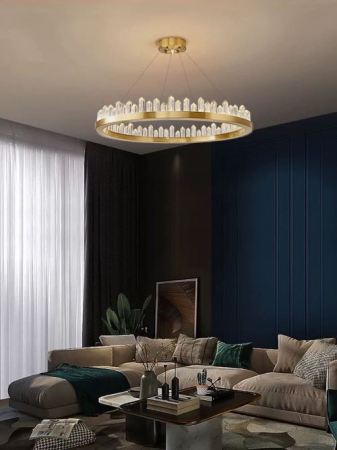 Lustra led cu cristale Gold 136w [0]