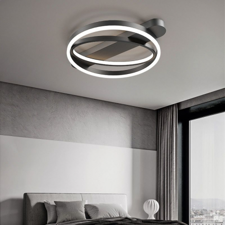 Lustra Receptie - Lustra led cu telecomanda 120w neagra/gold